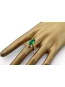 Vintage unikatowe Pierścionek Szmaragd 14k żółte złoto vrc134y